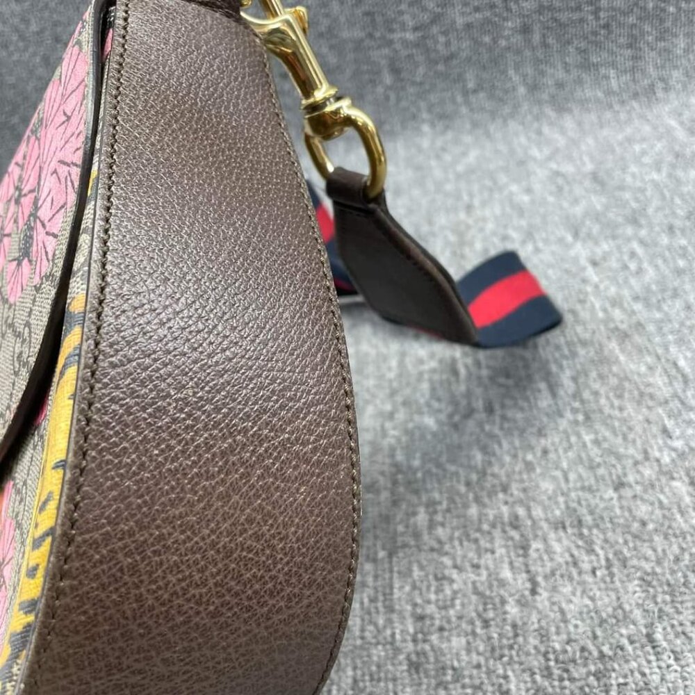 100% Authentic GUCCI Padlock Brown Bengal Canvas Shoulder Bag - Picture 3 of 15